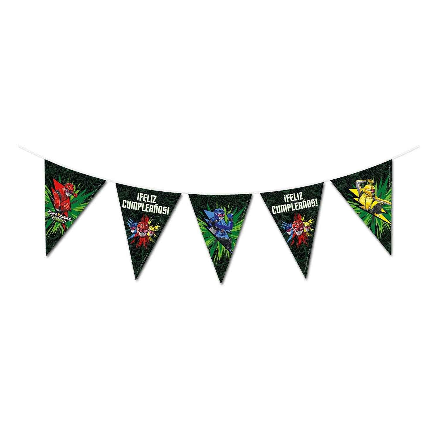 Set Banderines Feliz Cumpleaños Power Ranger | Power Rangers
